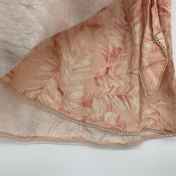 Show Me Your Mumu Iva Wrap Skirt Linen Blend Leaf Print Tie Waist - Picture 7 of 12